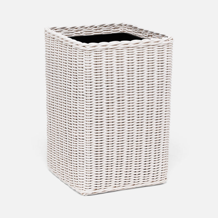 Kardia, Cotton White, Wastebasket, Square Straight, Rattan
