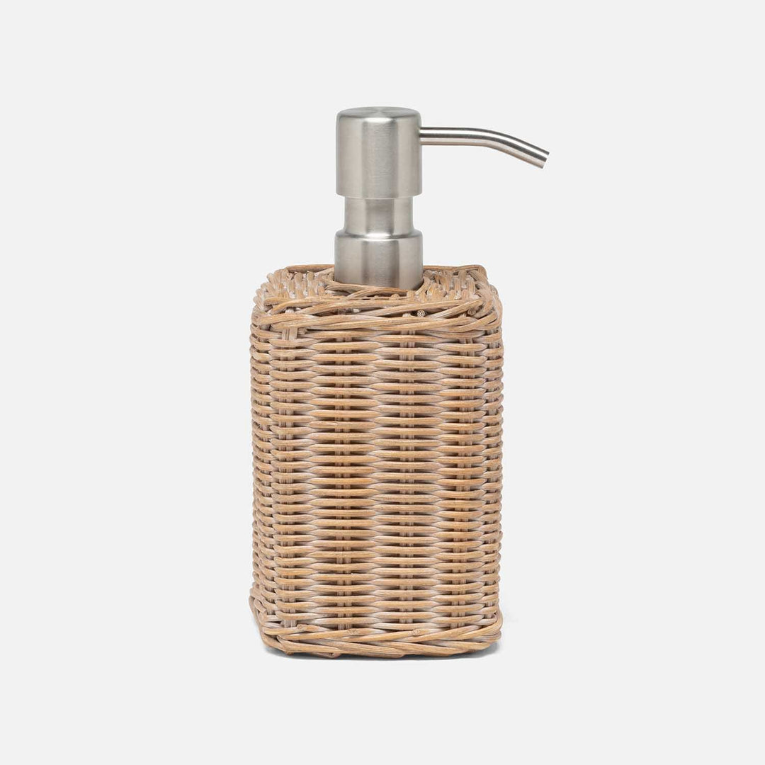 Kardia, Mocha Whitewashed, Soap Pump, Square Straight, Rattan