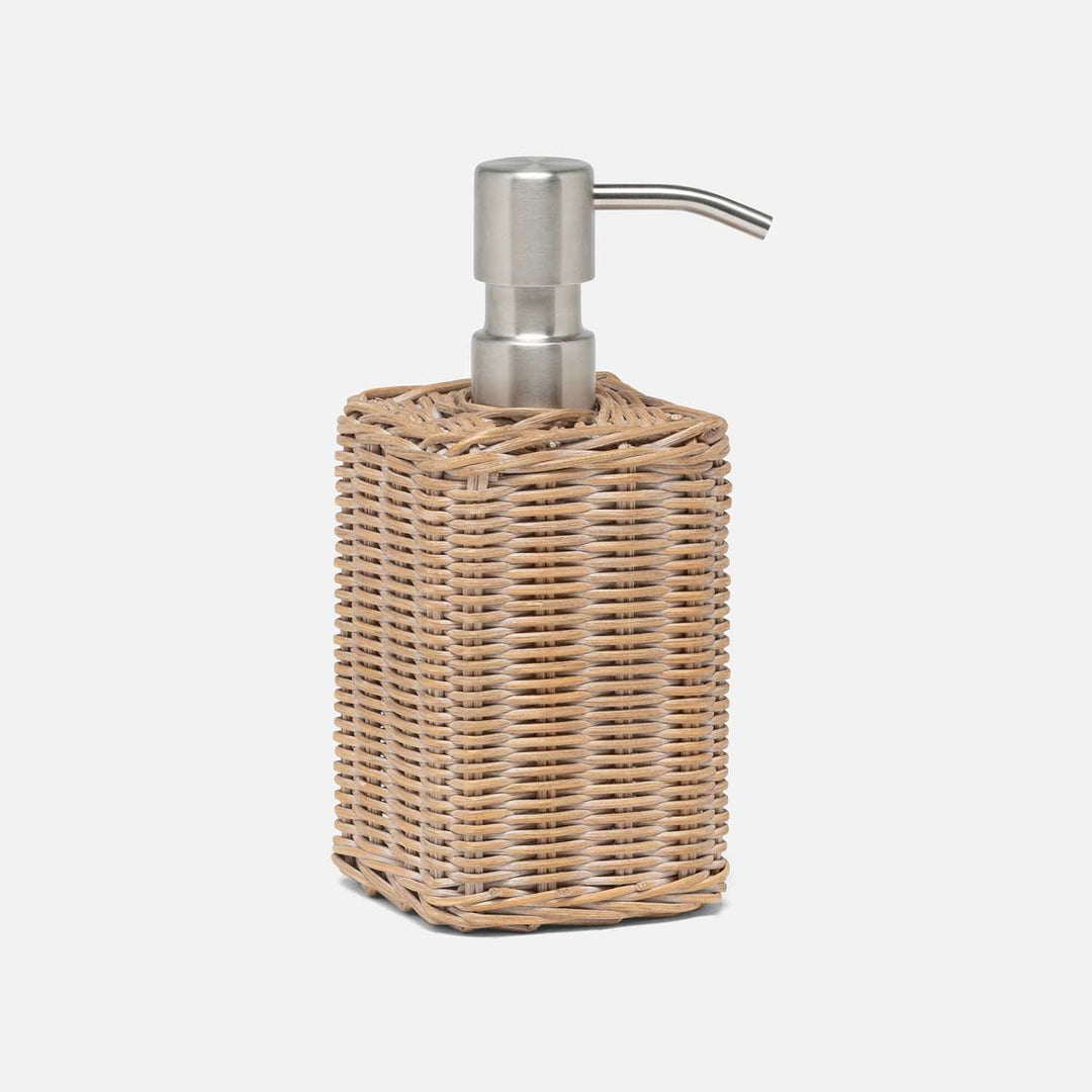 Kardia, Mocha Whitewashed, Soap Pump, Square Straight, Rattan