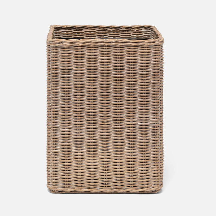 Kardia, Mocha Whitewashed, Wastebasket, Square Straight, Rattan