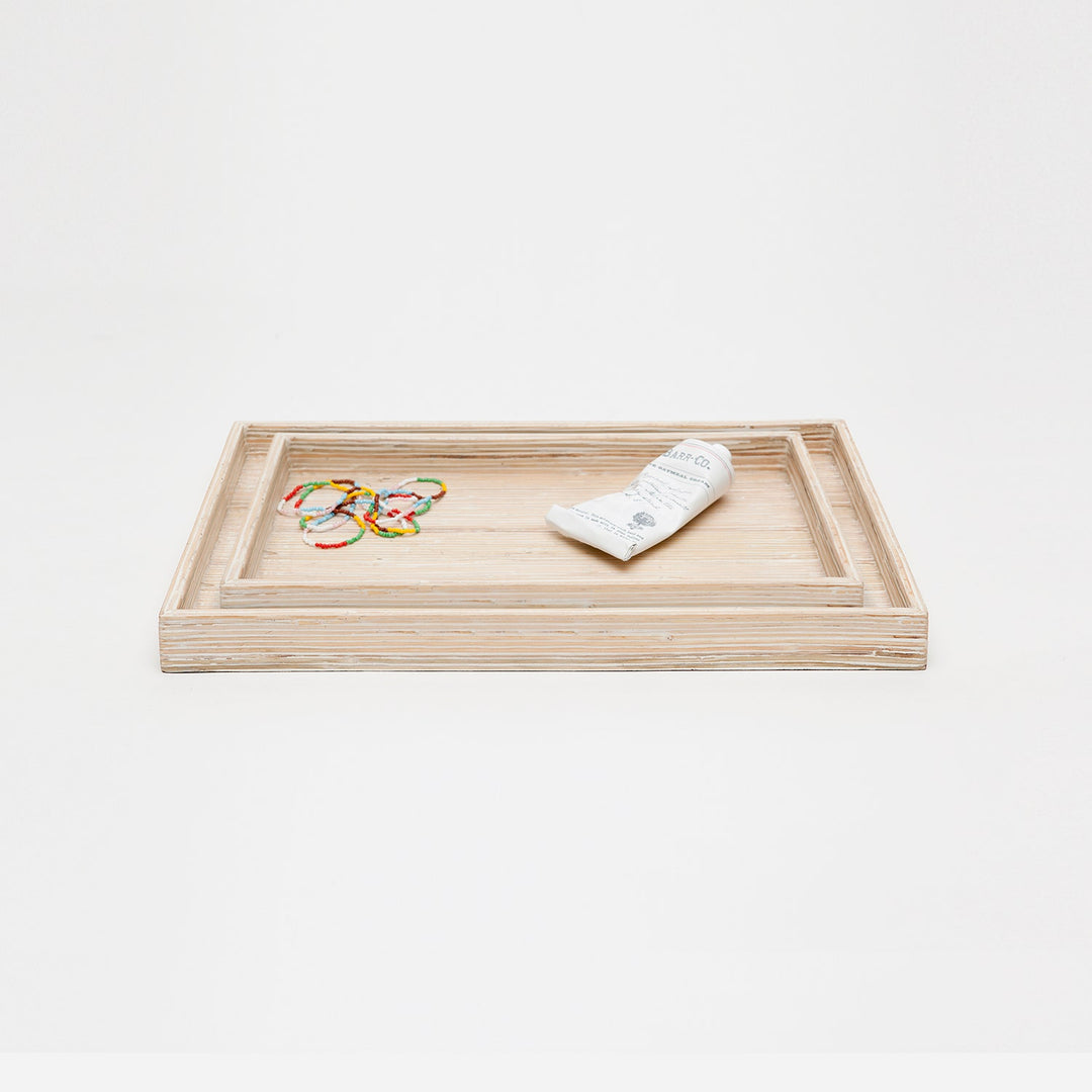 Kona, Bleached, Nested Trays, Rectangular Straight, Rattan, S/2