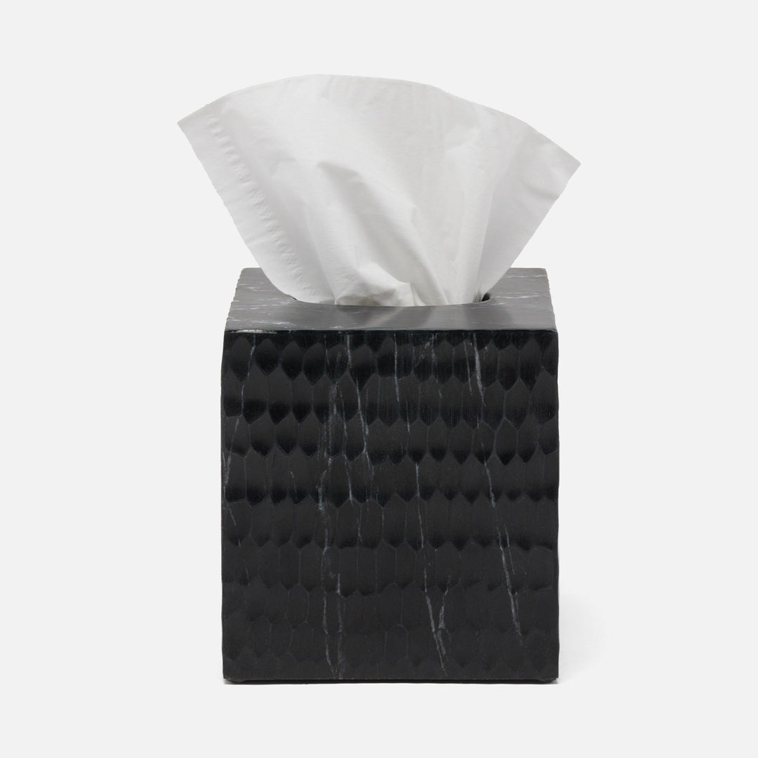 Kuna, Black, Tissue Box, Square Straight, Marble