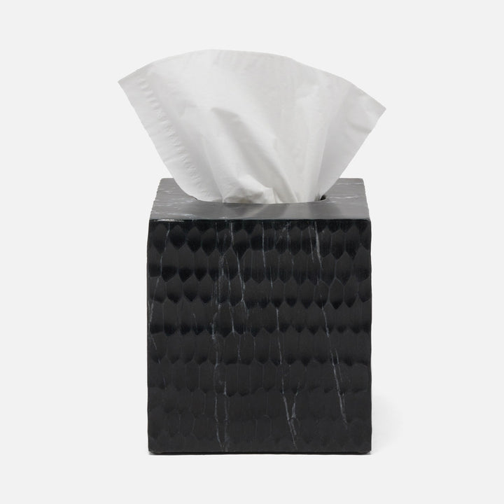 Kuna, Black, Tissue Box, Square Straight, Marble