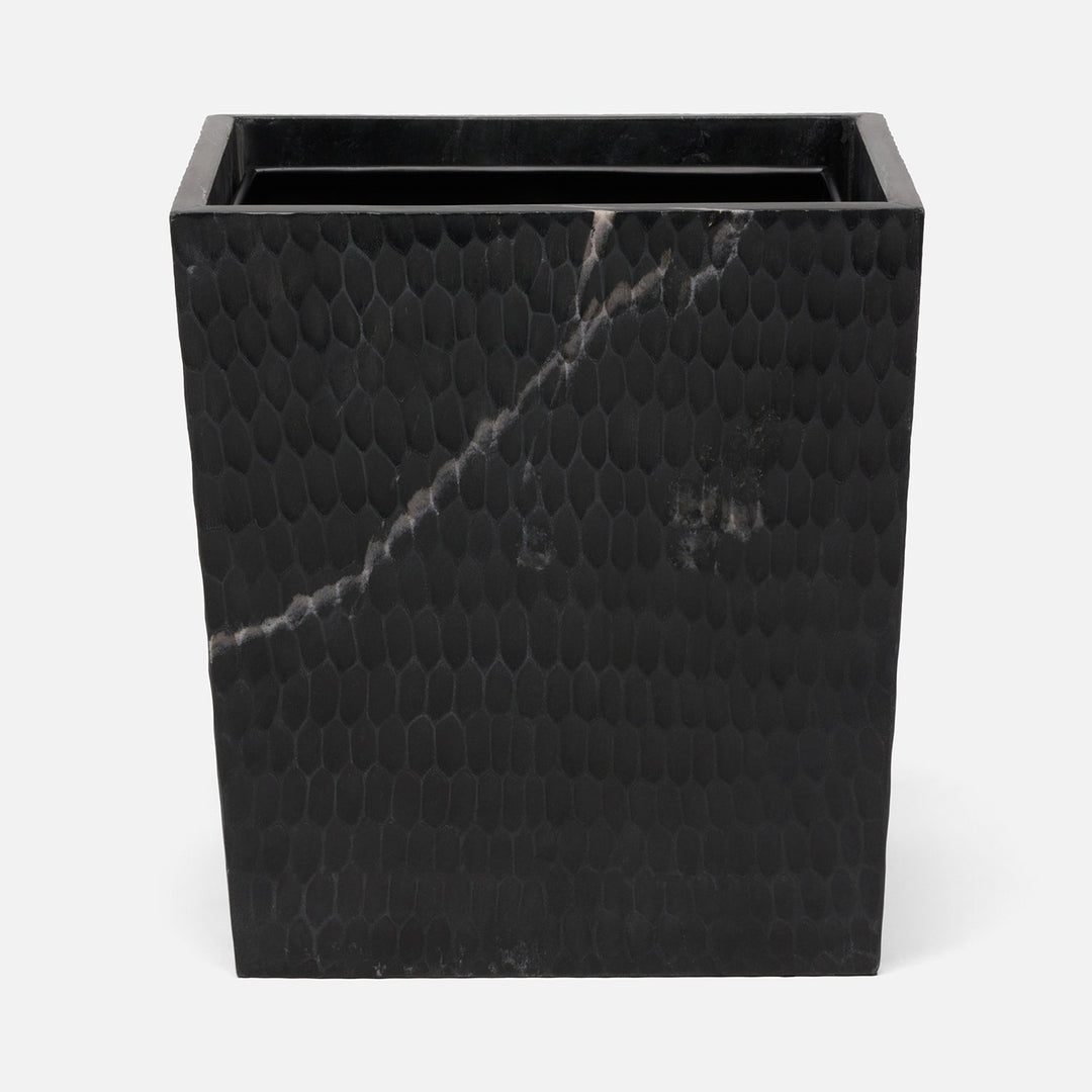 Kuna, Black, Wastebasket, Rectangular Tapered, Marble