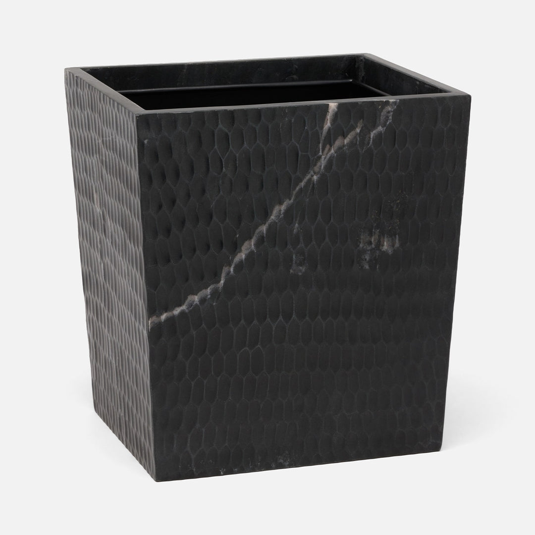 Kuna, Black, Wastebasket, Rectangular Tapered, Marble