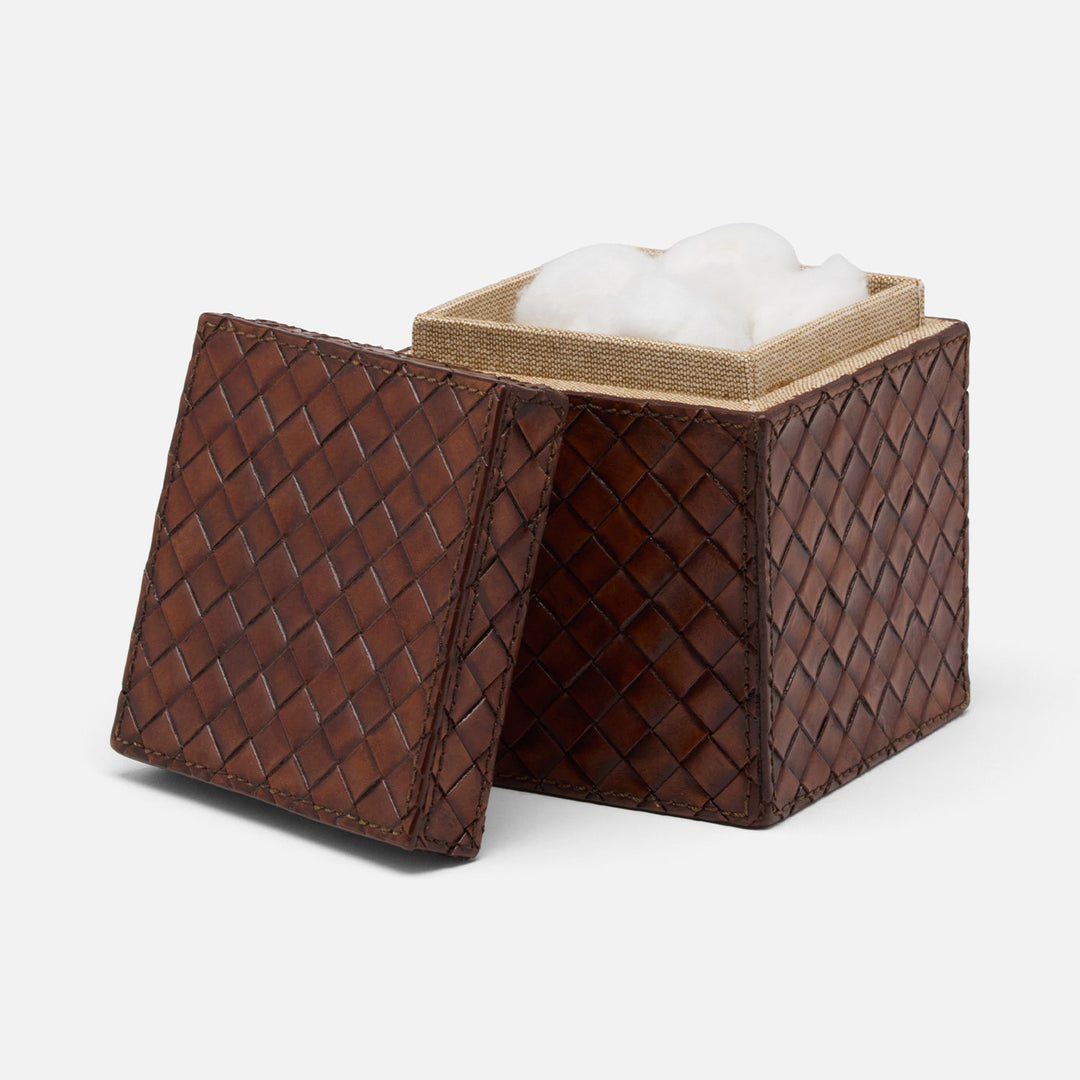 Lexington, Antique Tobacco, Canister, Square Straight, Large, Woven Leather