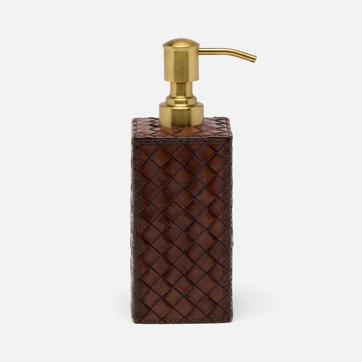 Lexington, Antique Tobacco, Soap Pump, Square Straight, Woven Leather