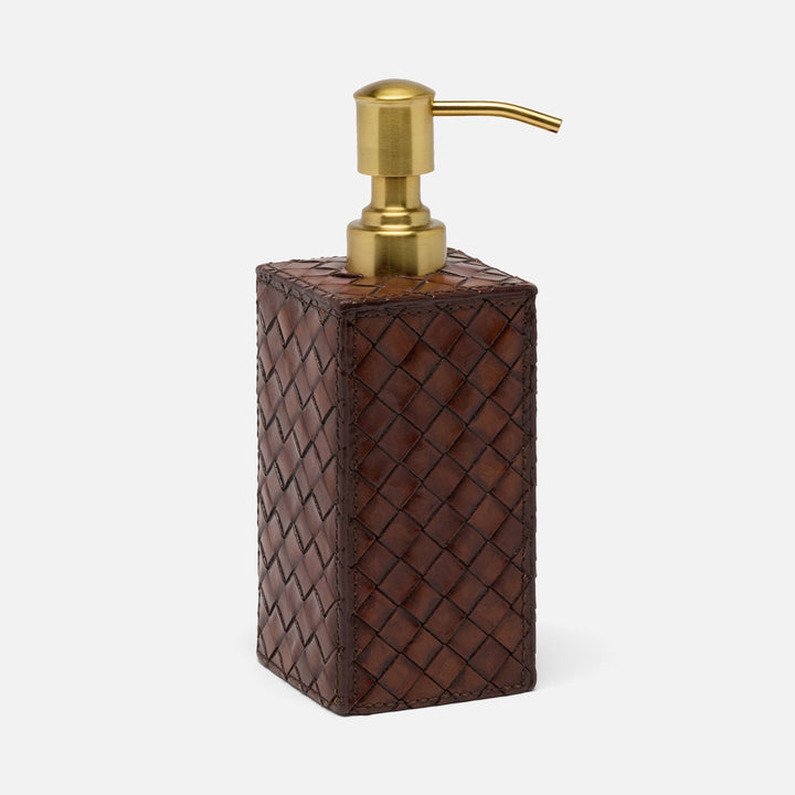 Lexington, Antique Tobacco, Soap Pump, Square Straight, Woven Leather