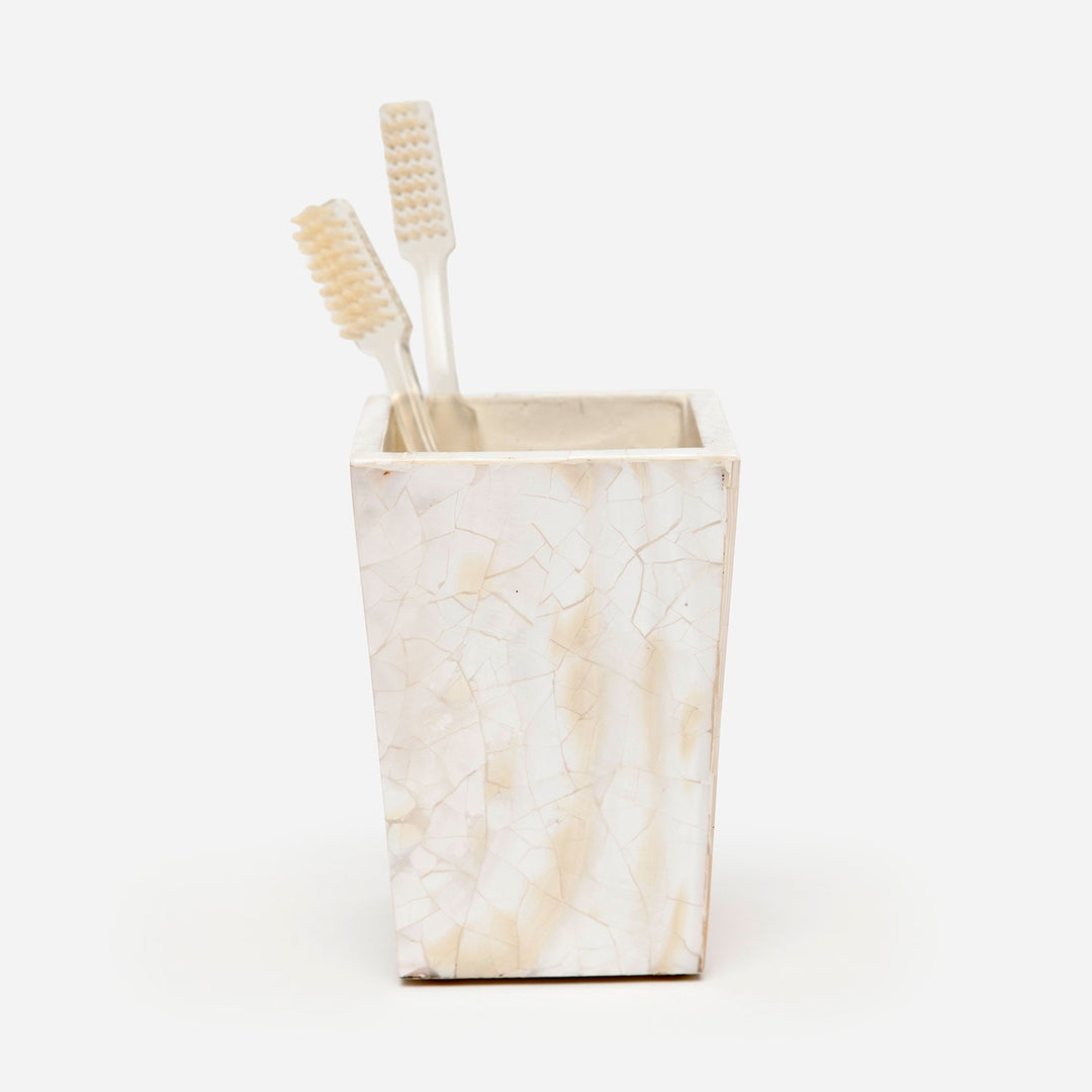 Lugano, Kabibe, Brush Holder, Square Tapered, Shell
