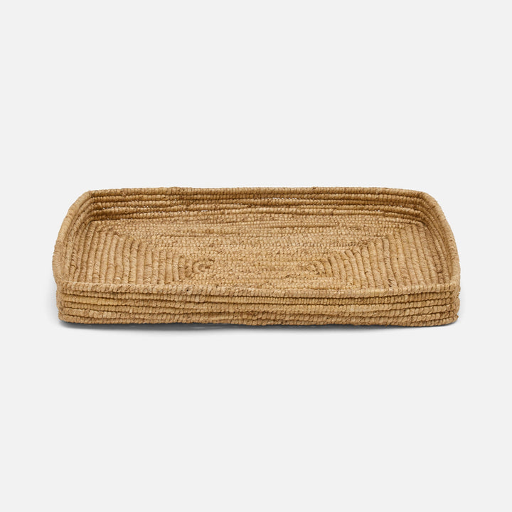 Magnolia, Natural, Coiled Nested Trays, Rectangular Straight, Abaca, S/2