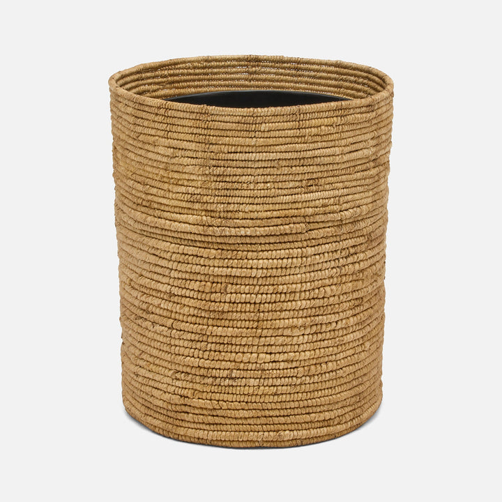 Magnolia, Natural, Coiled Wastebasket, Round, Abaca