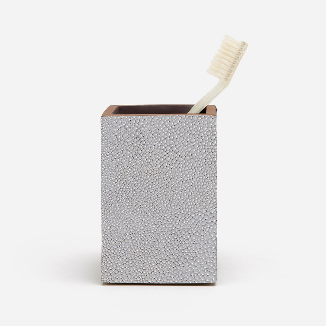 Manchester, Ash Gray, Brush Holder, Square Straight, Realistic Faux Shagreen