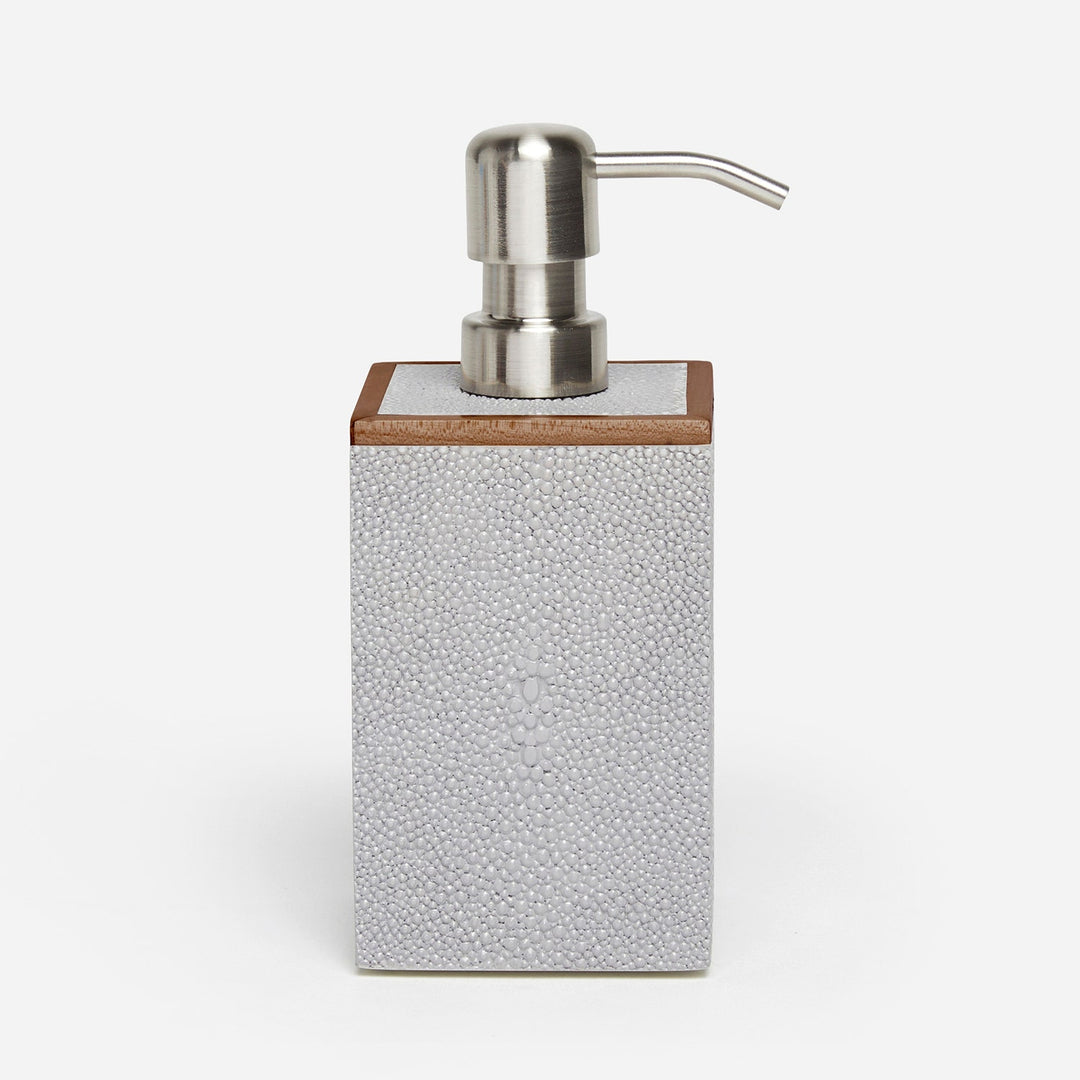 Manchester, Ash Gray, Soap Pump, Square Straight, Realistic Faux Shagreen