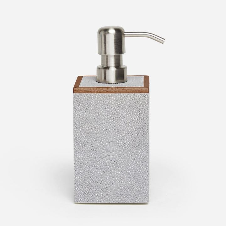 Manchester, Ash Gray, Soap Pump, Square Straight, Realistic Faux Shagreen