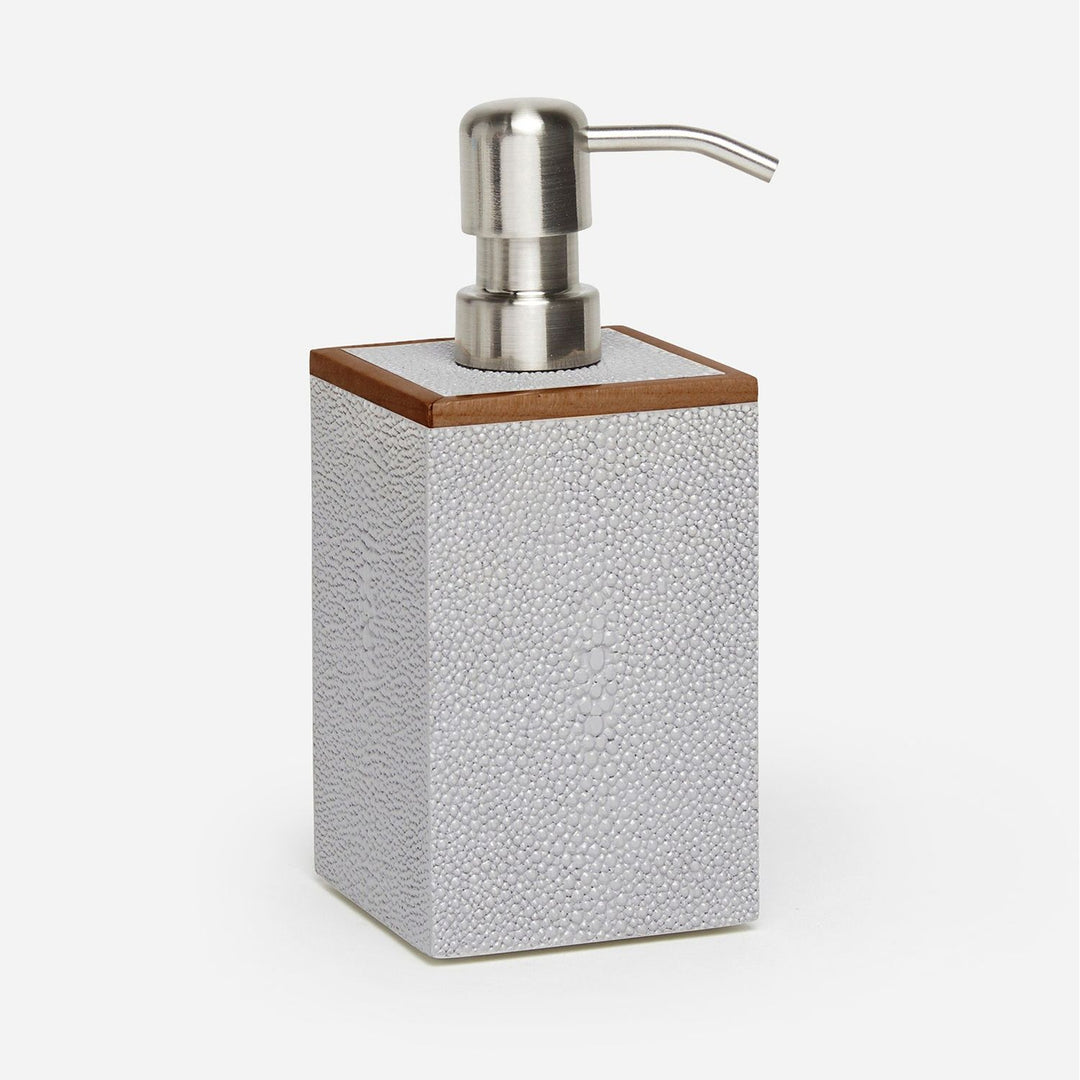 Manchester, Ash Gray, Soap Pump, Square Straight, Realistic Faux Shagreen