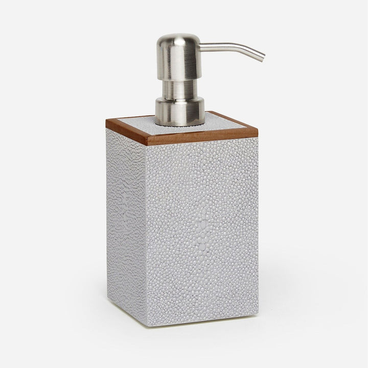 Manchester, Ash Gray, Soap Pump, Square Straight, Realistic Faux Shagreen