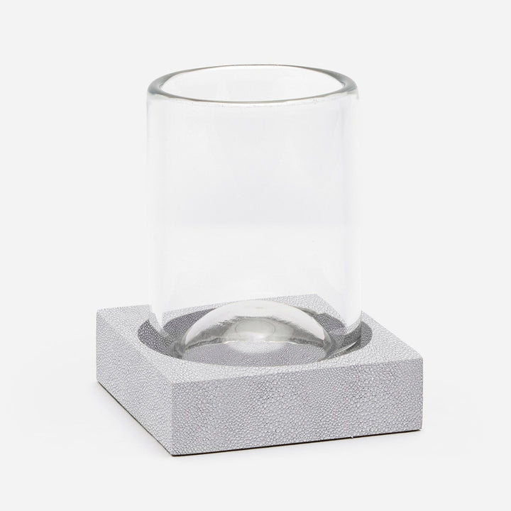 Manchester, Ash Gray, Tumbler Set, Square Straight, Realistic Faux Shagreen, M/2