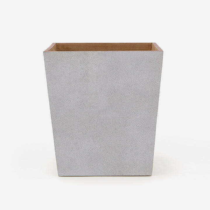 Manchester, Ash Gray, Wastebasket, Rectangular Tapered, Realistic Faux Shagreen
