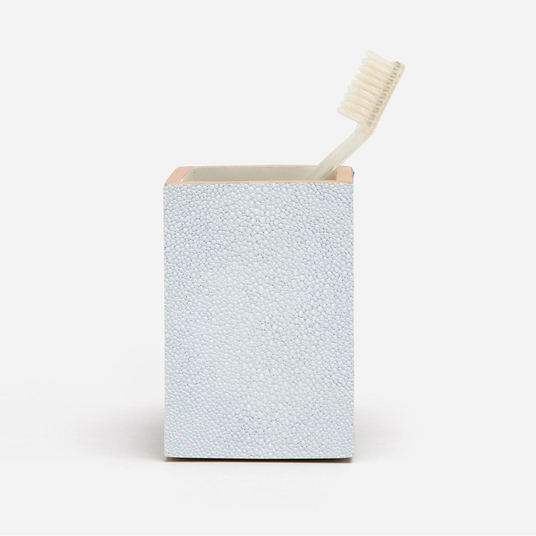 Manchester, Cloud Gray, Brush Holder, Square Straight, Realistic Faux Shagreen