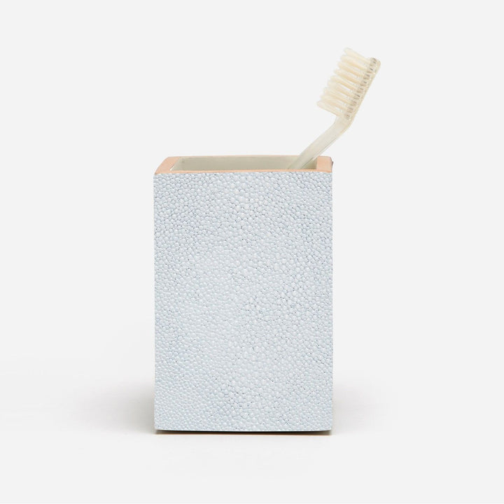 Manchester, Cloud Gray, Brush Holder, Square Straight, Realistic Faux Shagreen