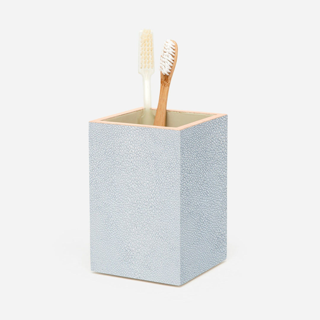 Manchester, Cloud Gray, Brush Holder, Square Straight, Realistic Faux Shagreen