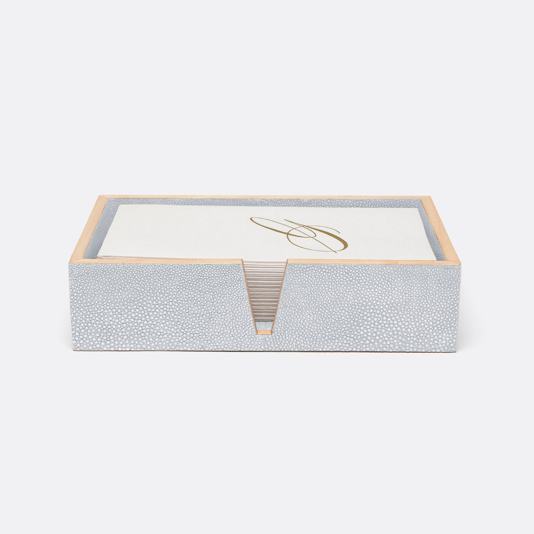 Manchester, Cloud Gray, Hand Towel Tray, Rectangular Straight, Realistic Faux Shagreen, M/2