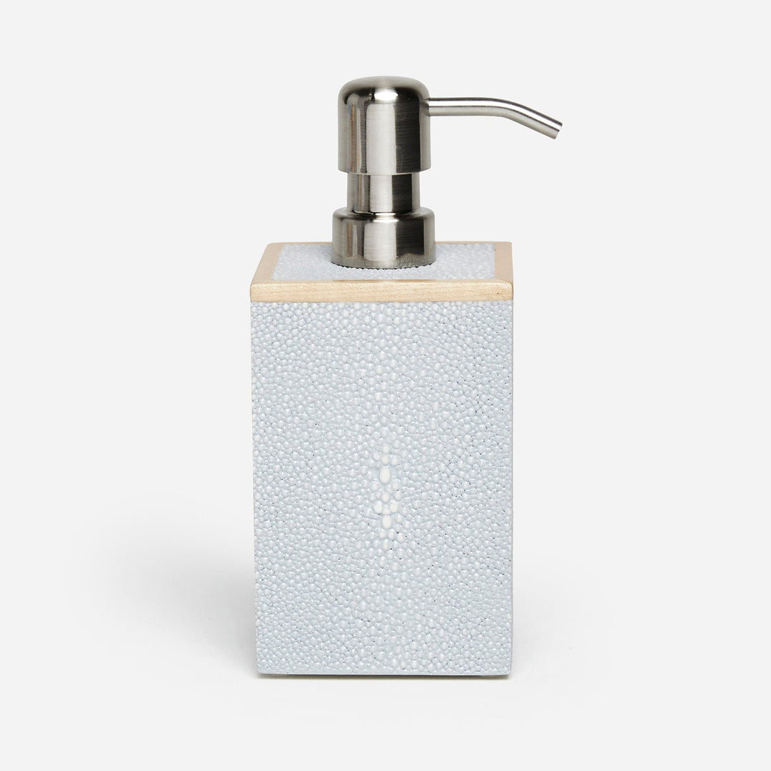 Manchester, Cloud Gray, Soap Pump, Square Straight, Realistic Faux Shagreen