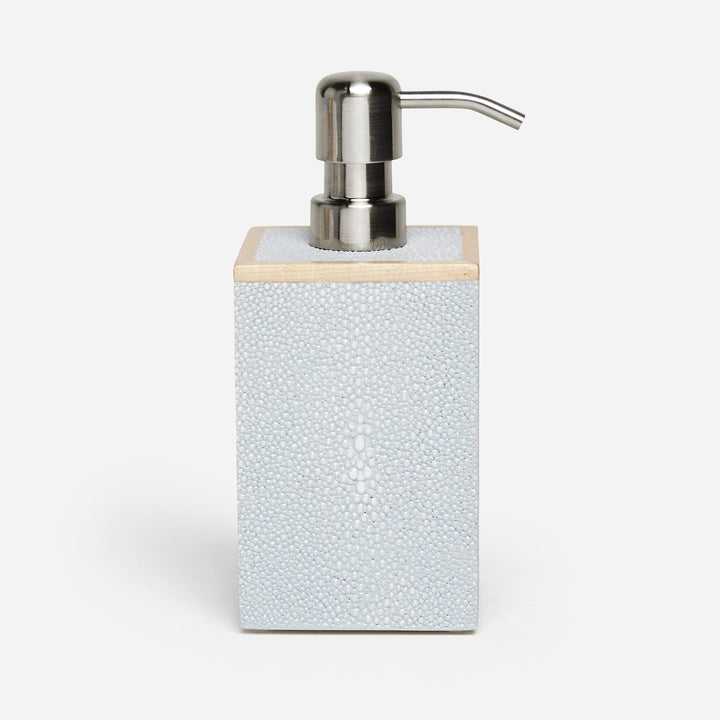 Manchester, Cloud Gray, Soap Pump, Square Straight, Realistic Faux Shagreen