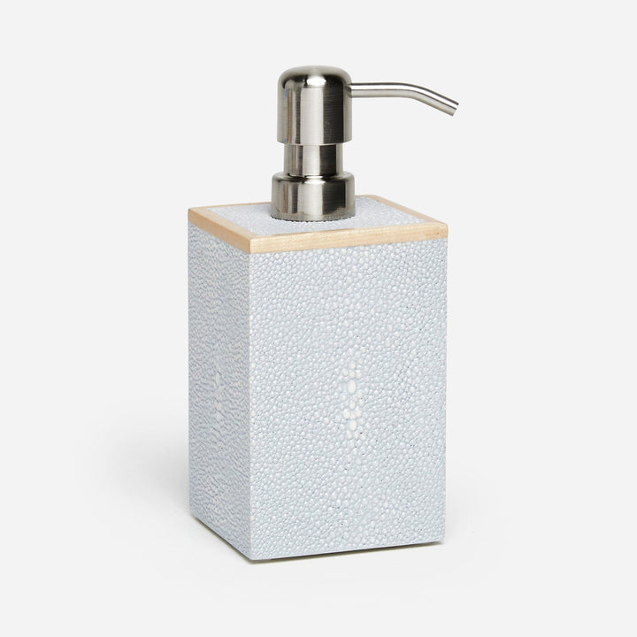 Manchester, Cloud Gray, Soap Pump, Square Straight, Realistic Faux Shagreen