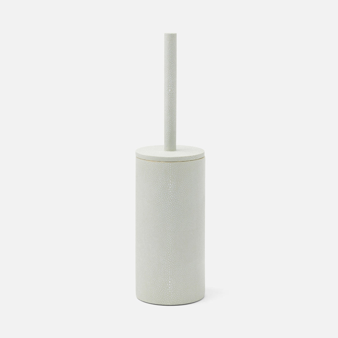 Manchester, Cloud Gray, Toilet Brush Holder, Round, Realistic Faux Shagreen