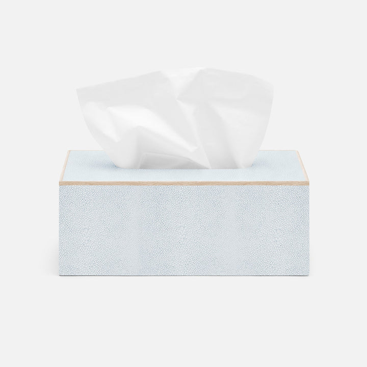 Manchester, Cloud Gray, Tissue Box, Rectangular Straight, Realistic Faux Shagreen