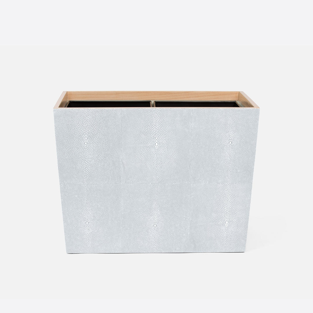 Manchester, Cloud Gray, Double Wastebasket, Rectangular Tapered, Realistic Faux Shagreen