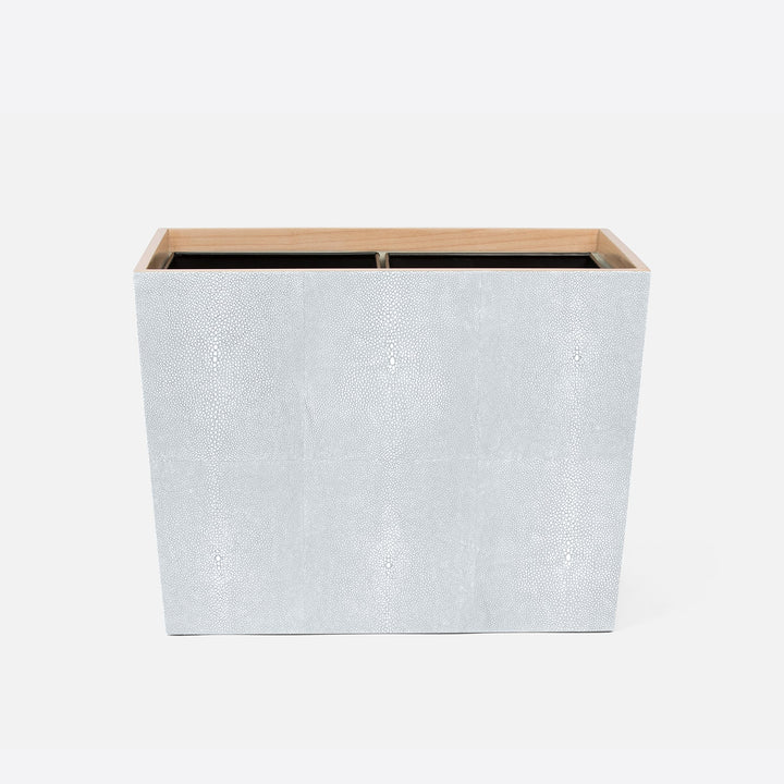 Manchester, Cloud Gray, Double Wastebasket, Rectangular Tapered, Realistic Faux Shagreen