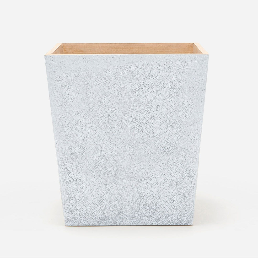 Manchester, Cloud Gray, Wastebasket, Rectangular Tapered, Realistic Faux Shagreen