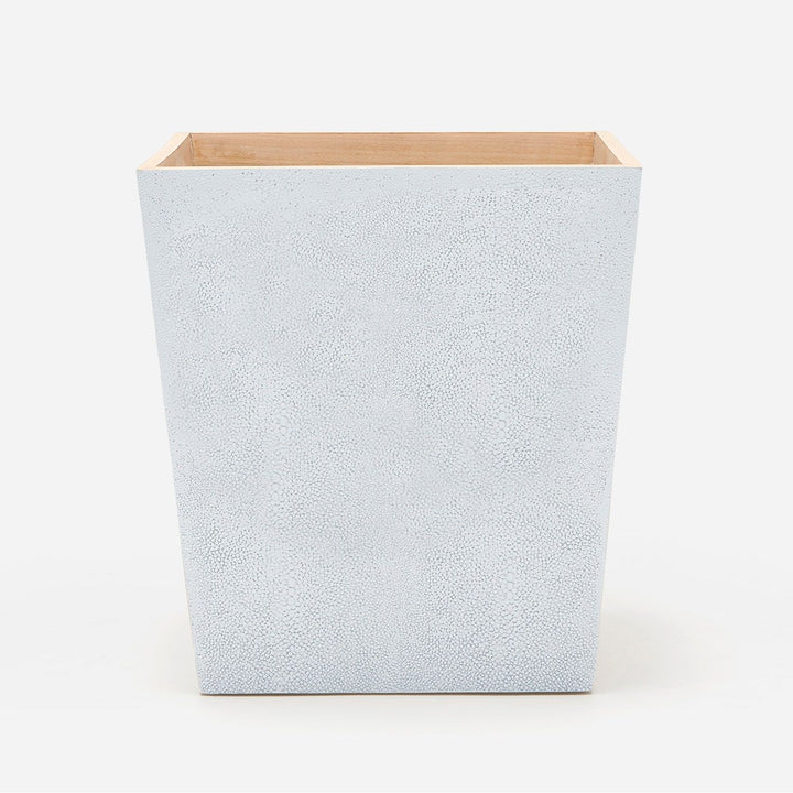 Manchester, Cloud Gray, Wastebasket, Rectangular Tapered, Realistic Faux Shagreen