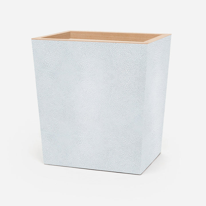 Manchester, Cloud Gray, Wastebasket, Rectangular Tapered, Realistic Faux Shagreen