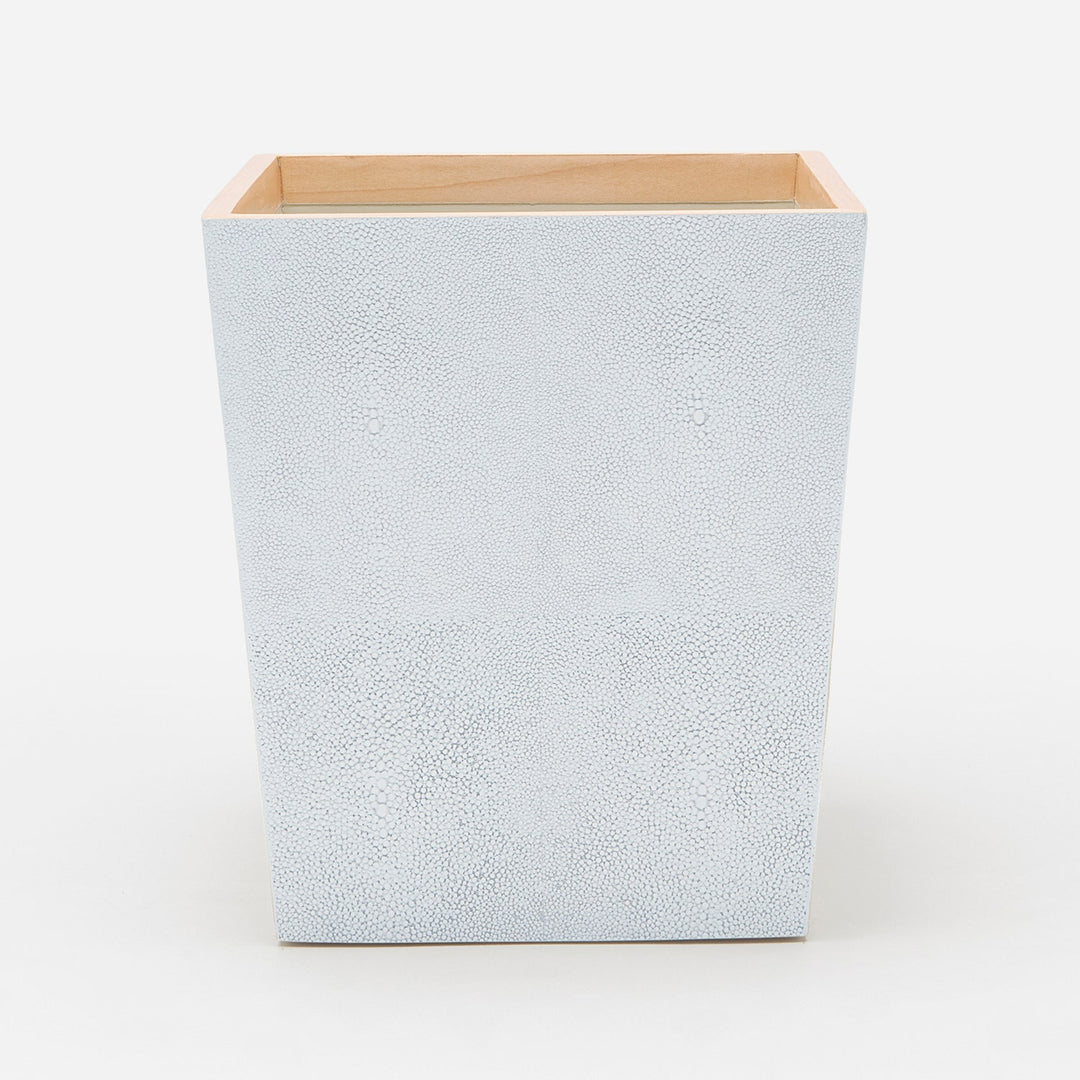 Manchester, Cloud Gray, Wastebasket, Square Tapered, Realistic Faux Shagreen