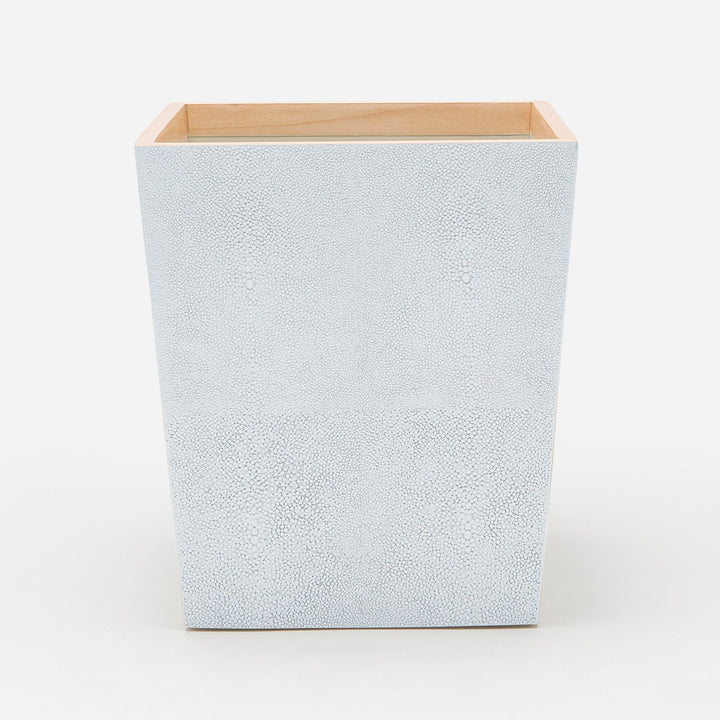 Manchester, Cloud Gray, Wastebasket, Square Tapered, Realistic Faux Shagreen
