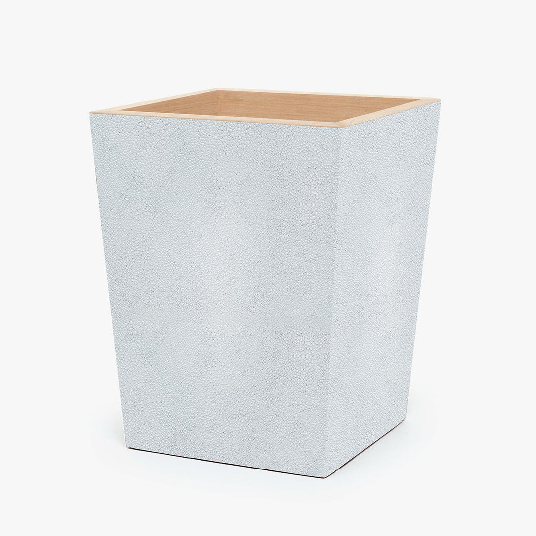 Manchester, Cloud Gray, Wastebasket, Square Tapered, Realistic Faux Shagreen