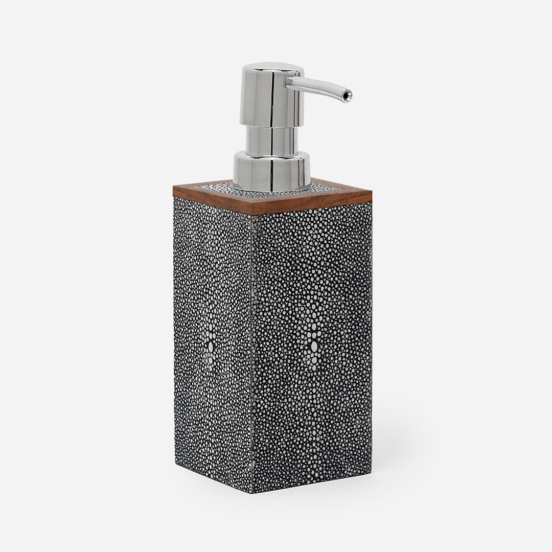 Manchester, Cool Gray, Soap Pump, Square Straight, Realistic Faux Shagreen