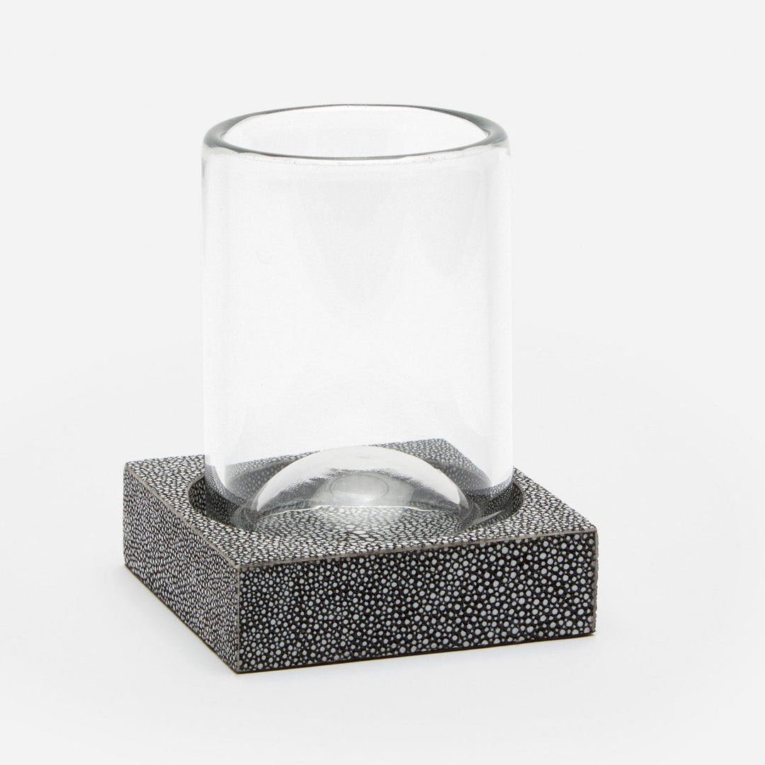 Manchester, Cool Gray, Tumbler Set, Square Straight, Realistic Faux Shagreen, M/2