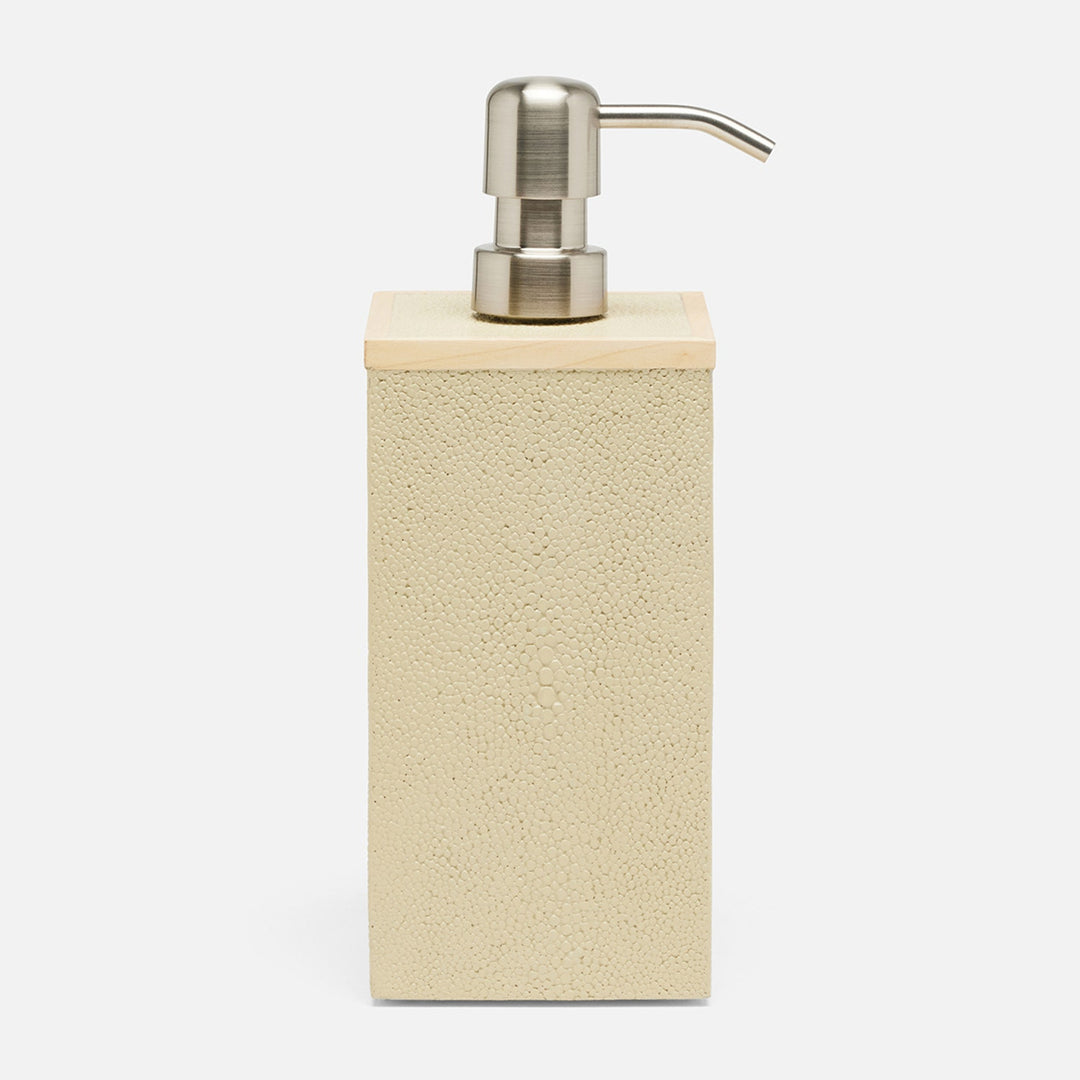 Manchester, Ivory, Soap Pump, Xl, Square Straight, Realistic Faux Shagreen