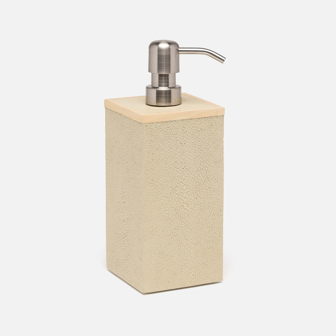 Manchester, Ivory, Soap Pump, Xl, Square Straight, Realistic Faux Shagreen