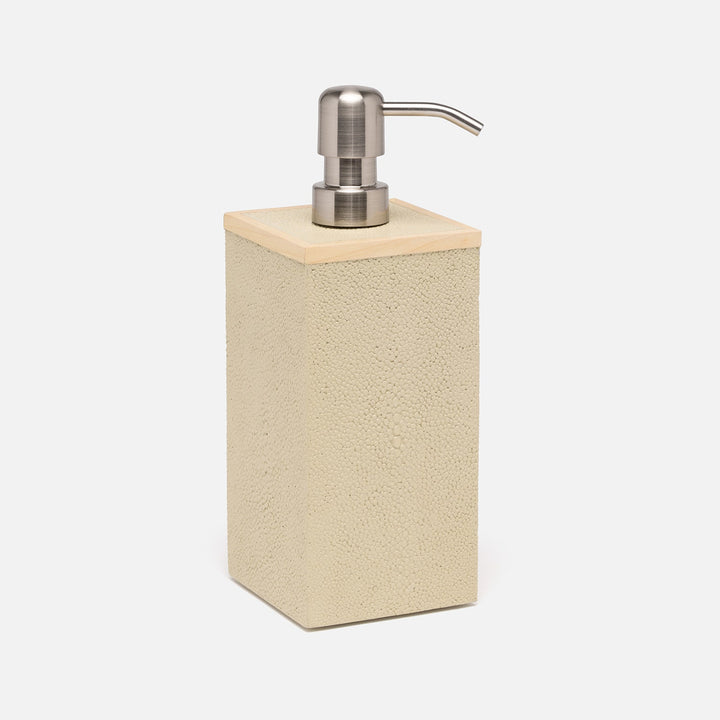 Manchester, Ivory, Soap Pump, Xl, Square Straight, Realistic Faux Shagreen