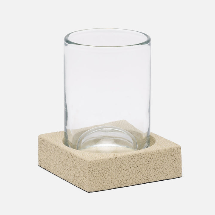 Manchester, Ivory, Tumbler Set, Square Straight, Realistic Faux Shagreen, M/2