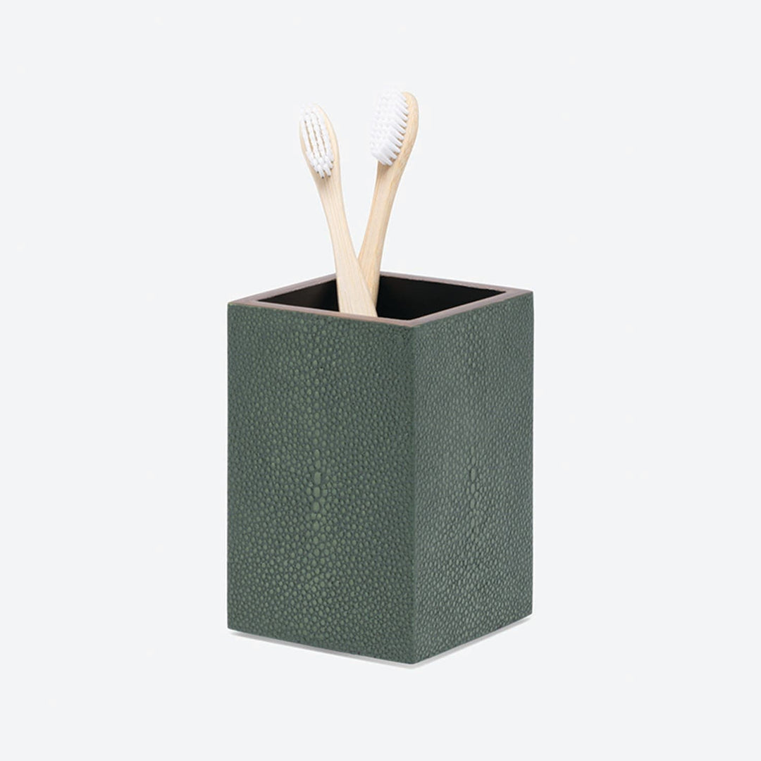 Manchester, Juniper, Brush Holder, Square Straight, Realistic Faux Shagreen