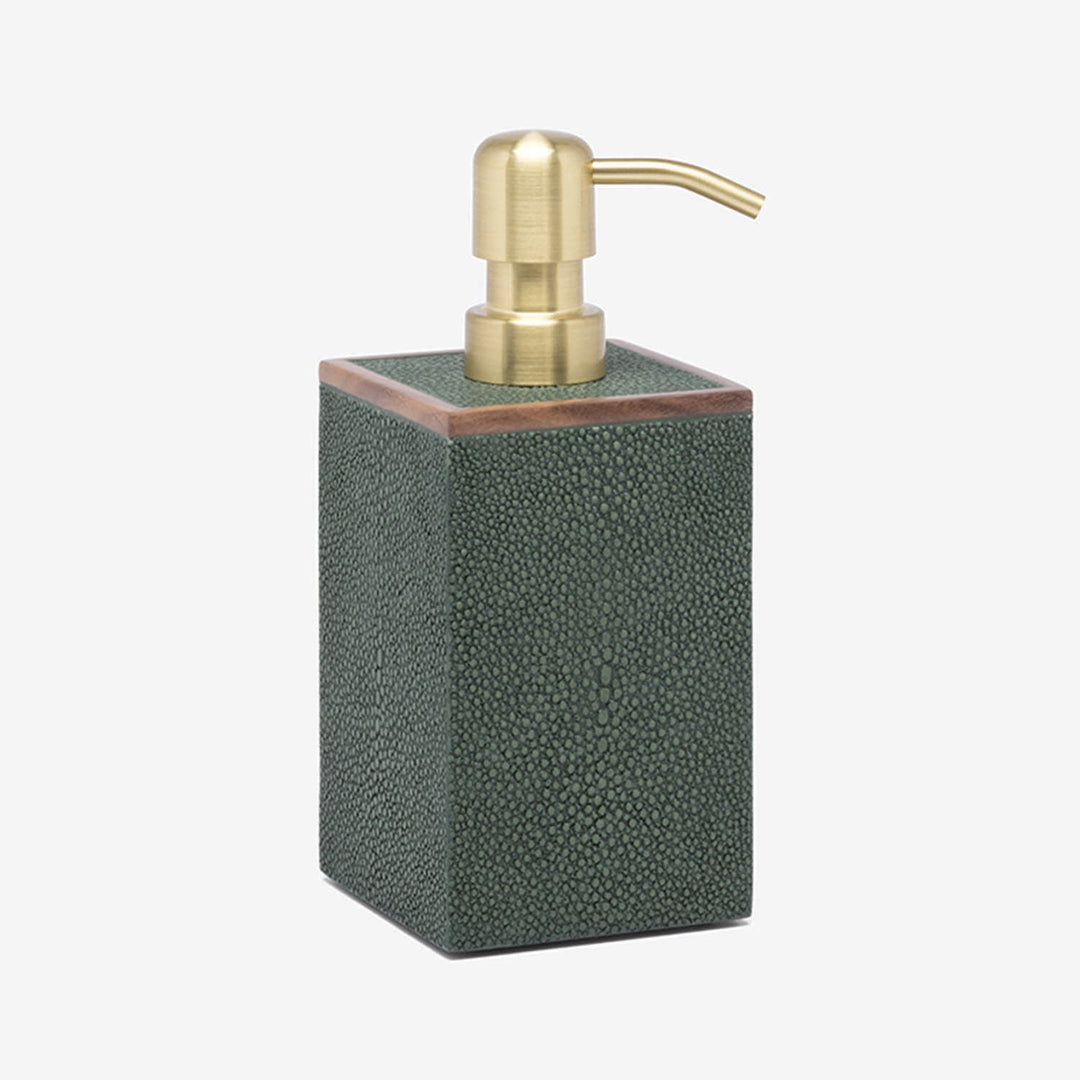 Manchester, Juniper, Soap Pump, Square Straight, Realistic Faux Shagreen