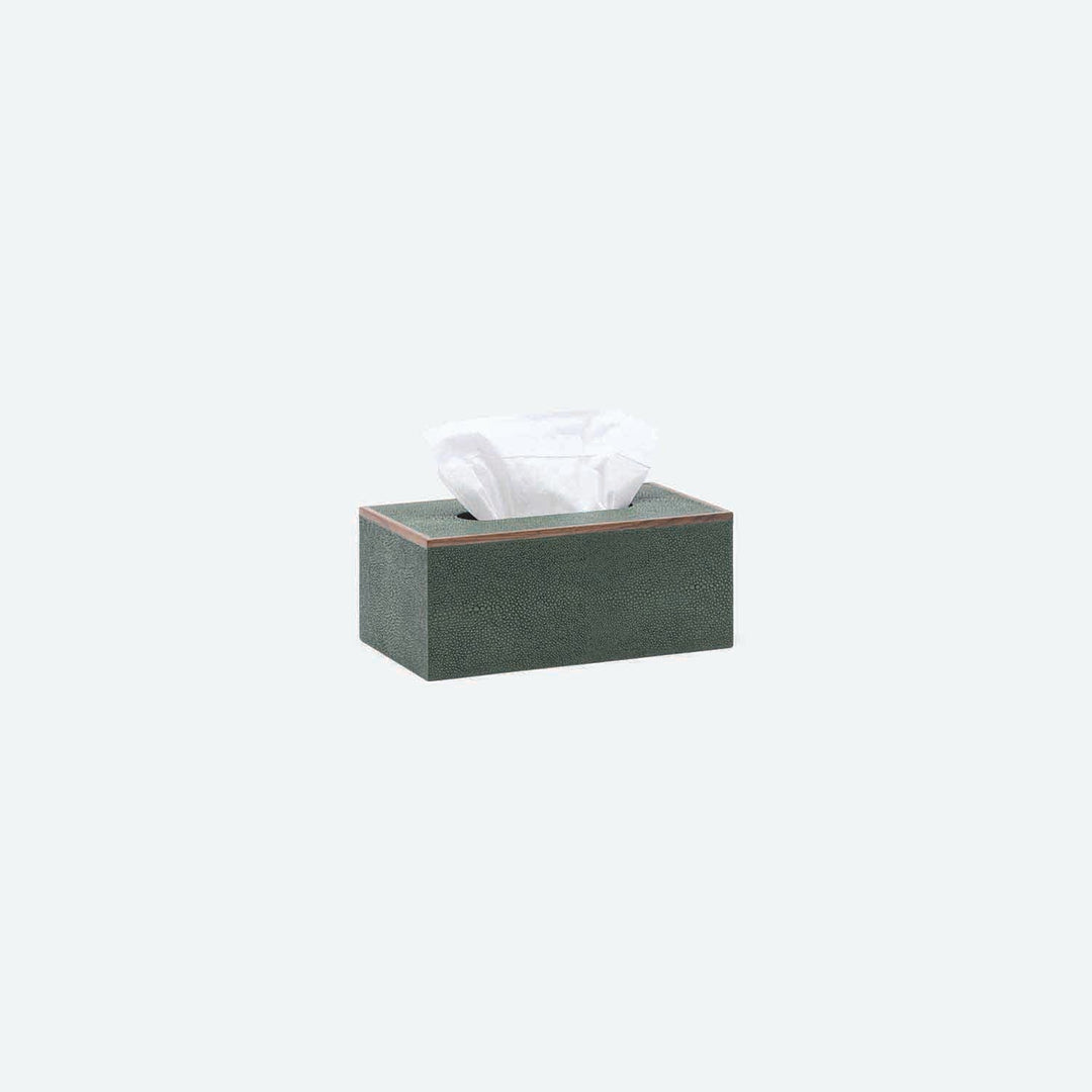 Manchester, Juniper, Tissue Box, Rectangular Straight, Realistic Faux Shagreen