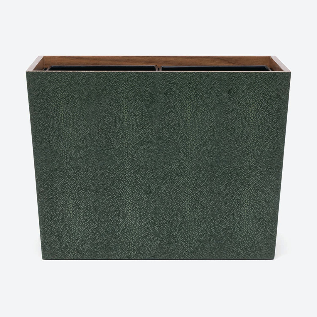 Manchester, Juniper, Double Wastebasket, Rectangular Tapered, Realistic Faux Shagreen