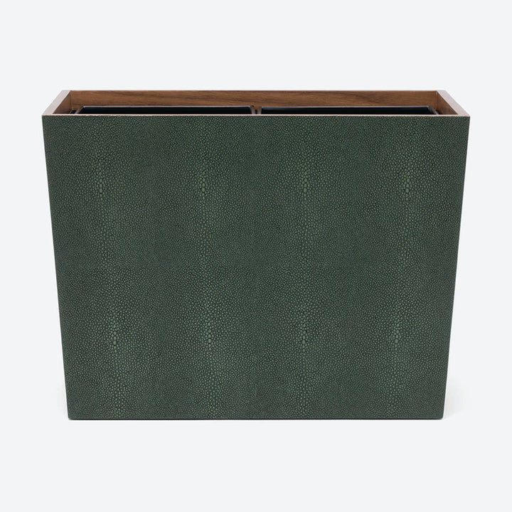 Manchester, Juniper, Double Wastebasket, Rectangular Tapered, Realistic Faux Shagreen